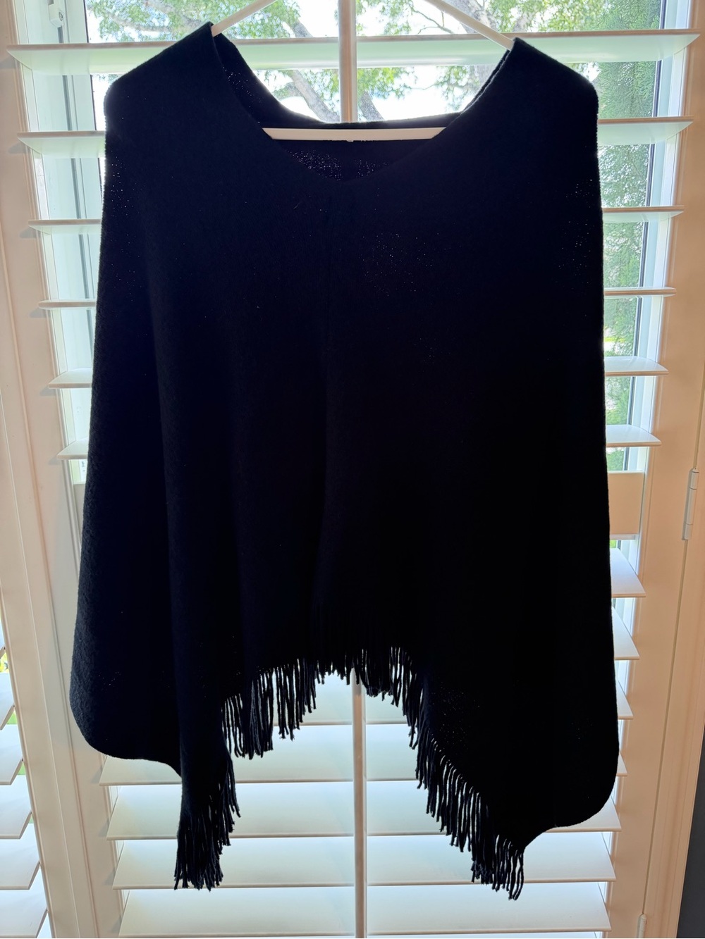 Echo Black Fringe Wrap Poncho - Picture 4 of 7
